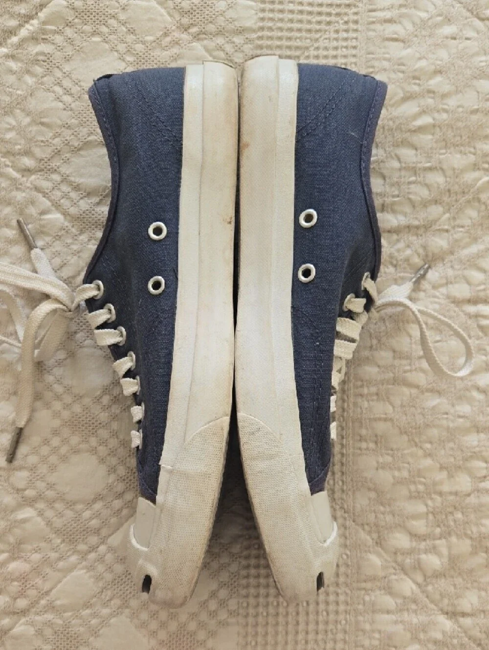 Converse Women's Jack Percell Canvas Sneakers - Navy/White Preppy 9.5